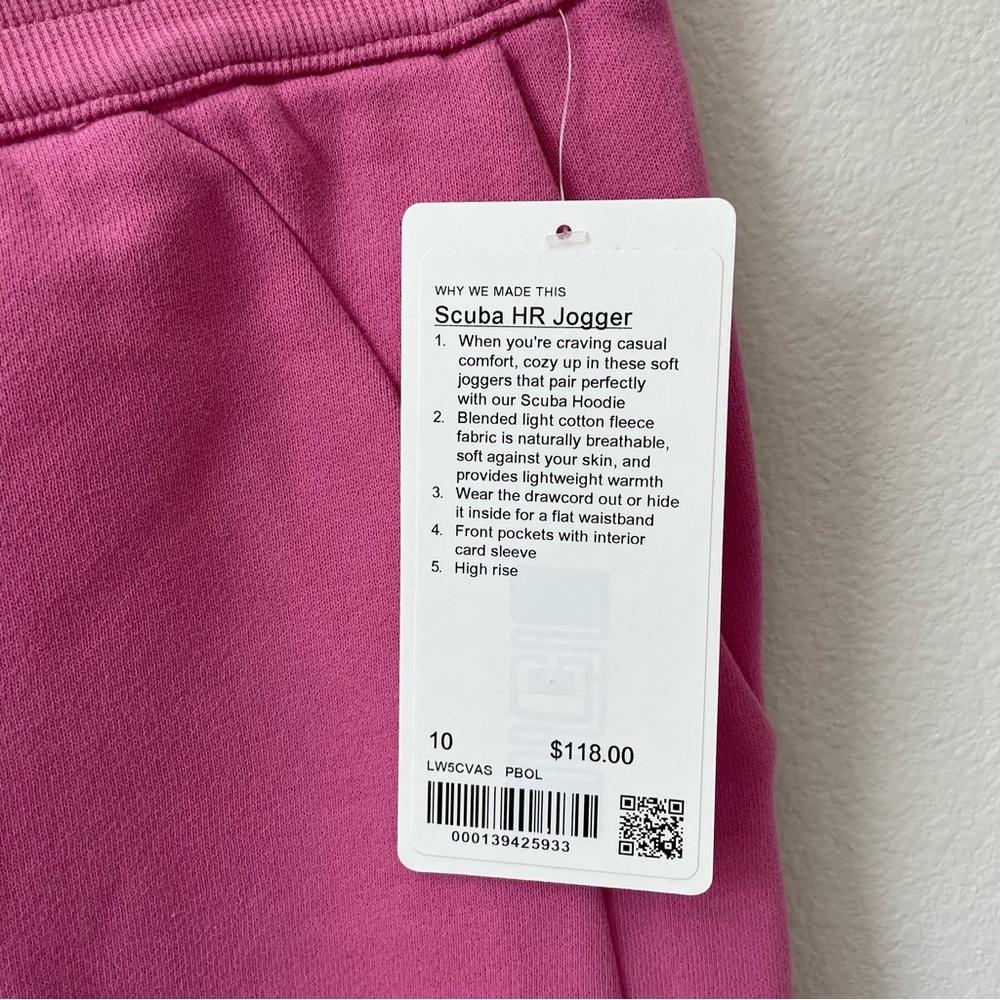 NWT Lululemon Scuba High-Rise French Terry Jogger Pink Blossom Size 10 - Picture 4 of 10